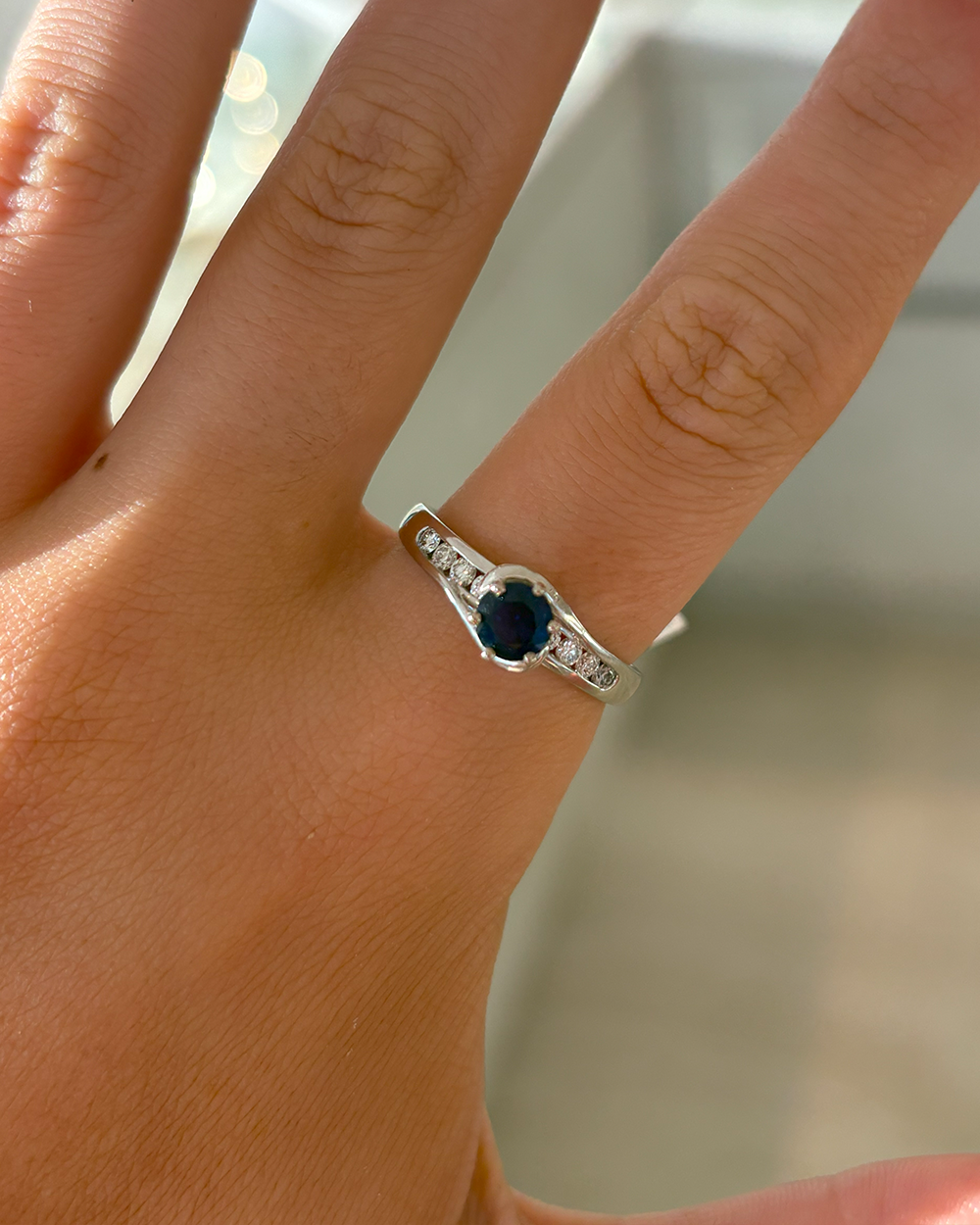 Crossover Sapphire & Diamond Ring