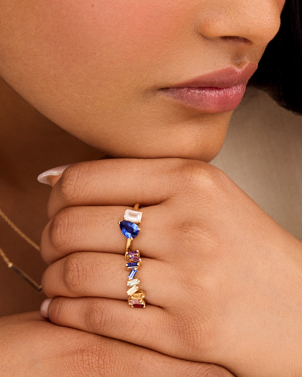 Ceylon Sapphire & Lab Grown Diamond Toi et Moi Ring