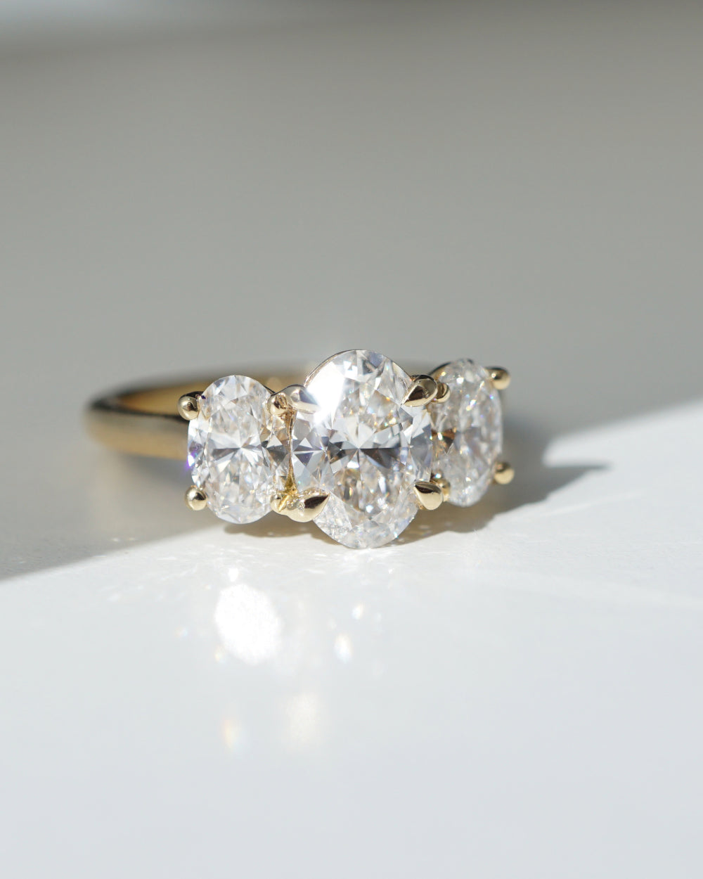 Stella 2.44ct Oval Diamond Trilogy Engagement Ring