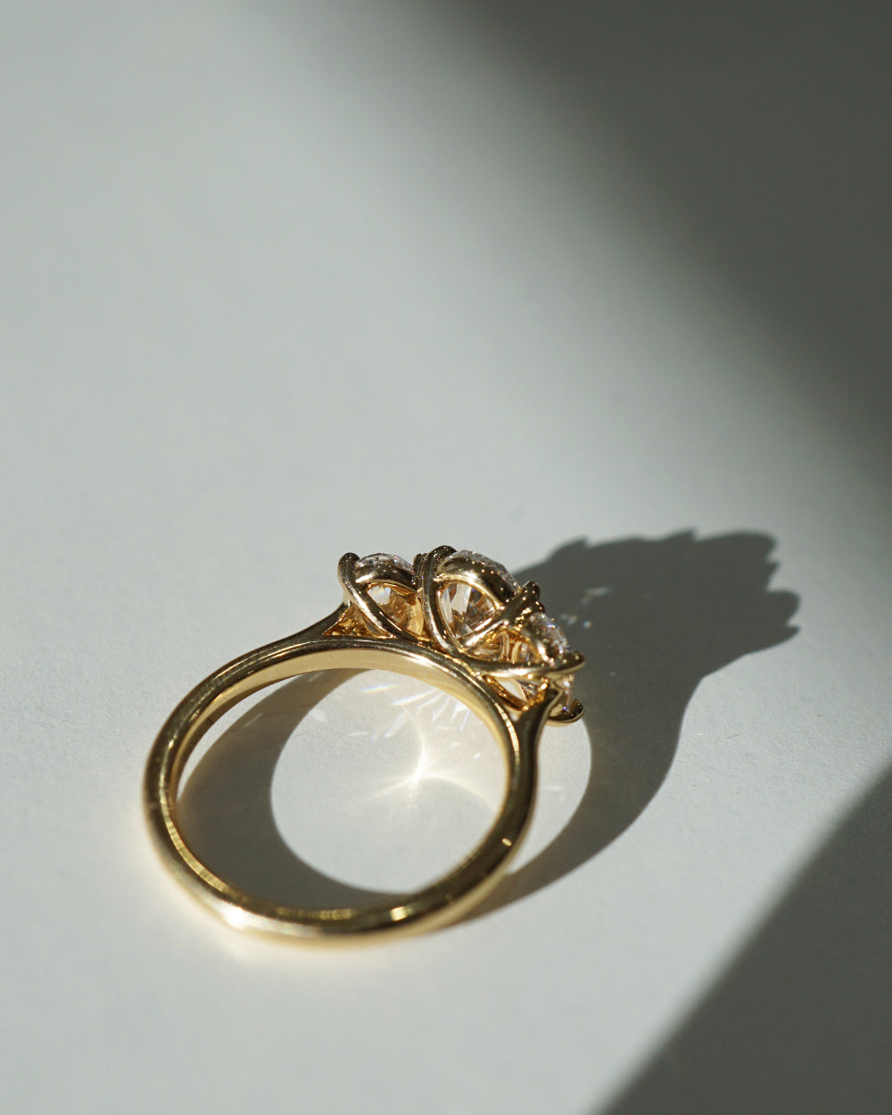 Stella 2.44ct Oval Diamond Trilogy Engagement Ring