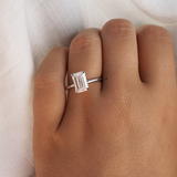 Tayla 2.19ct Emerald Diamond Hidden Halo Engagement Ring
