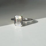 Tayla 1.50ct Emerald Diamond Bezel Engagement Ring