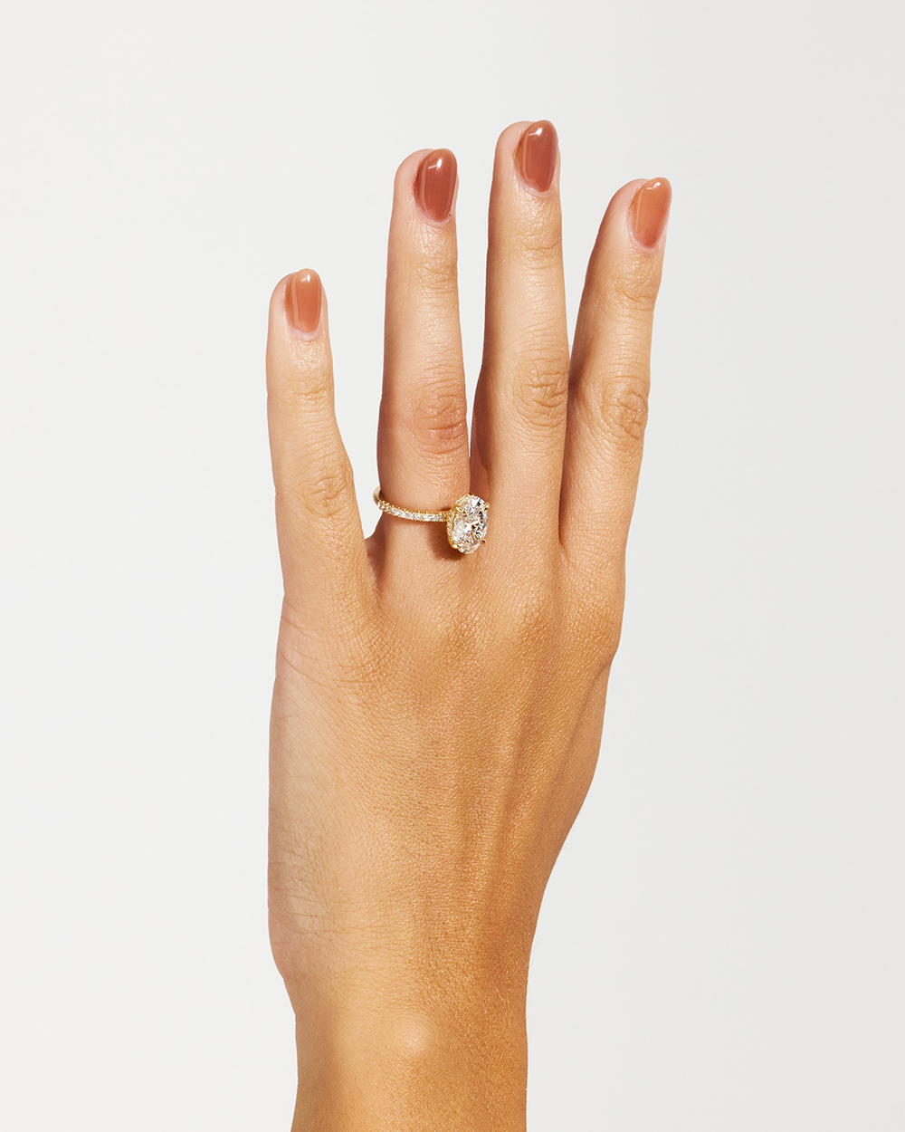 Grace 3.09ct Oval Diamond Band with Hidden Halo