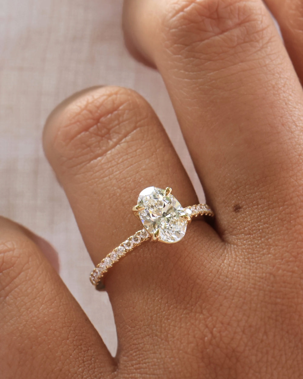 Grace 1.26ct Oval Diamond Band Engagement Ring