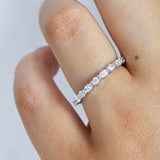 Eloise Round and Marquise Diamond Band White Gold