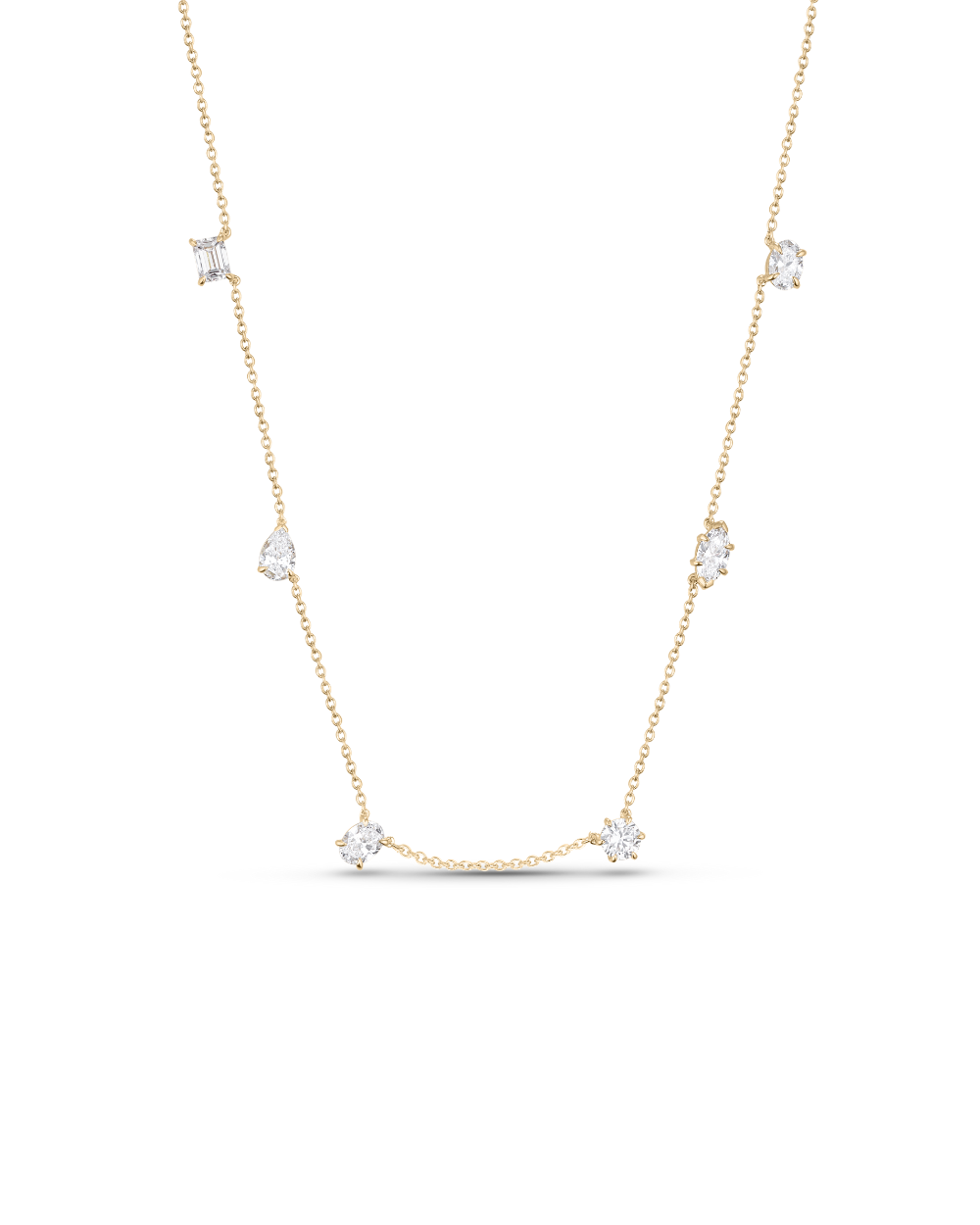 Multicut Diamond Charm Necklace