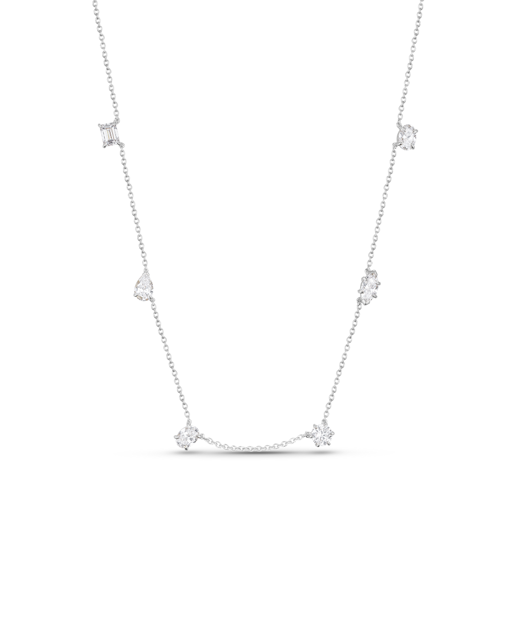 Multicut Diamond Charm Necklace