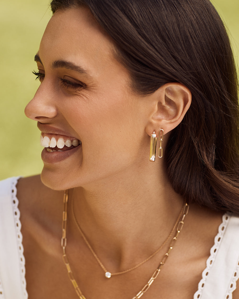 Small Paperclip Drop Earrings