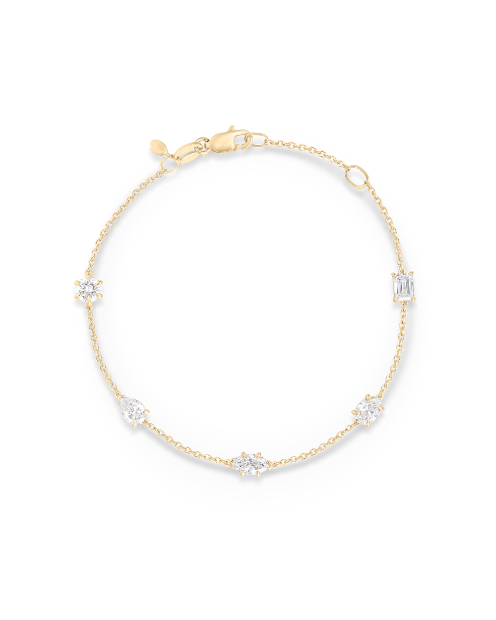 Multicut Diamond Charm Bracelet