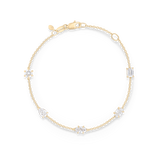 Multicut Diamond Charm Bracelet