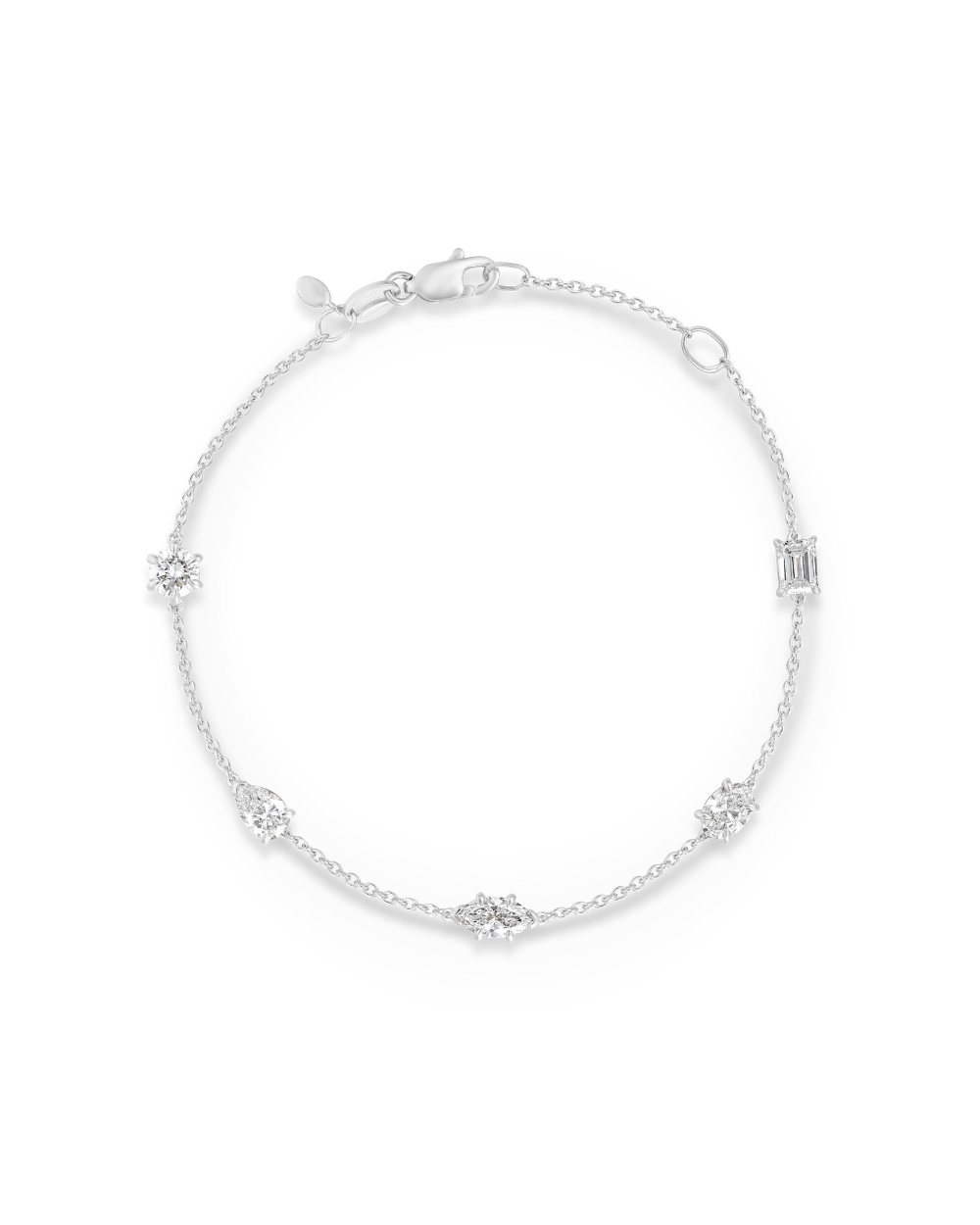 Multicut Diamond Charm Bracelet