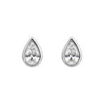 WG Pear Diamond Earrings - Bezel