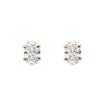 Oval Diamond Earrings - Claw
