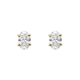 Oval Diamond Earrings - Claw