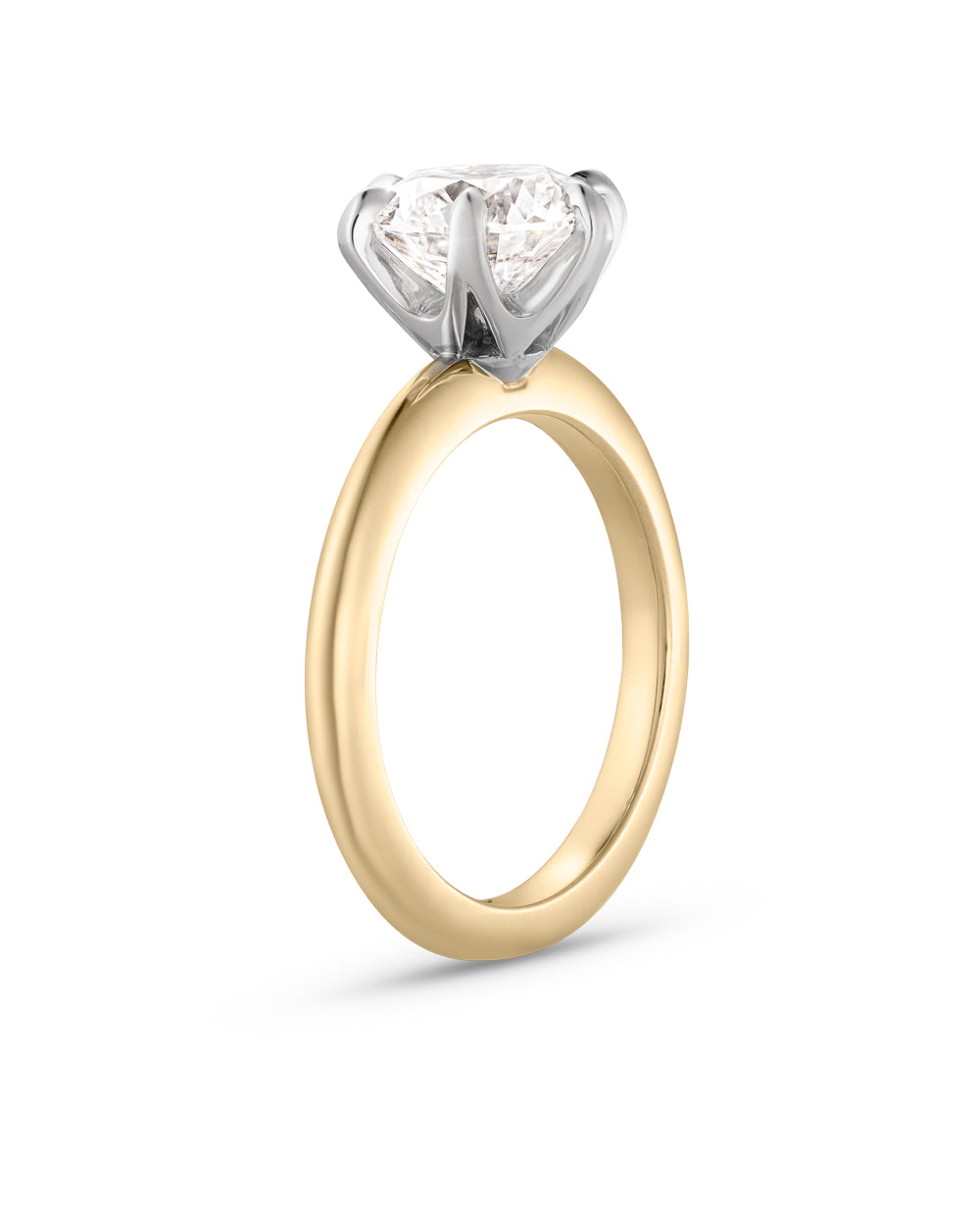 Jessica 2.52ct Two Tone Brilliant Round Solitaire Diamond Engagement Ring