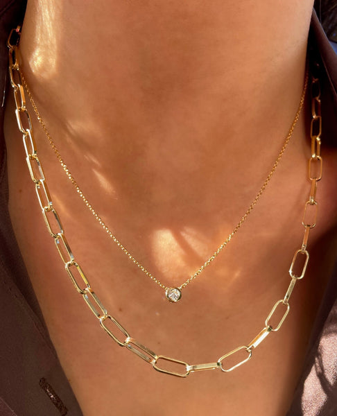 14k gold store paperclip chain