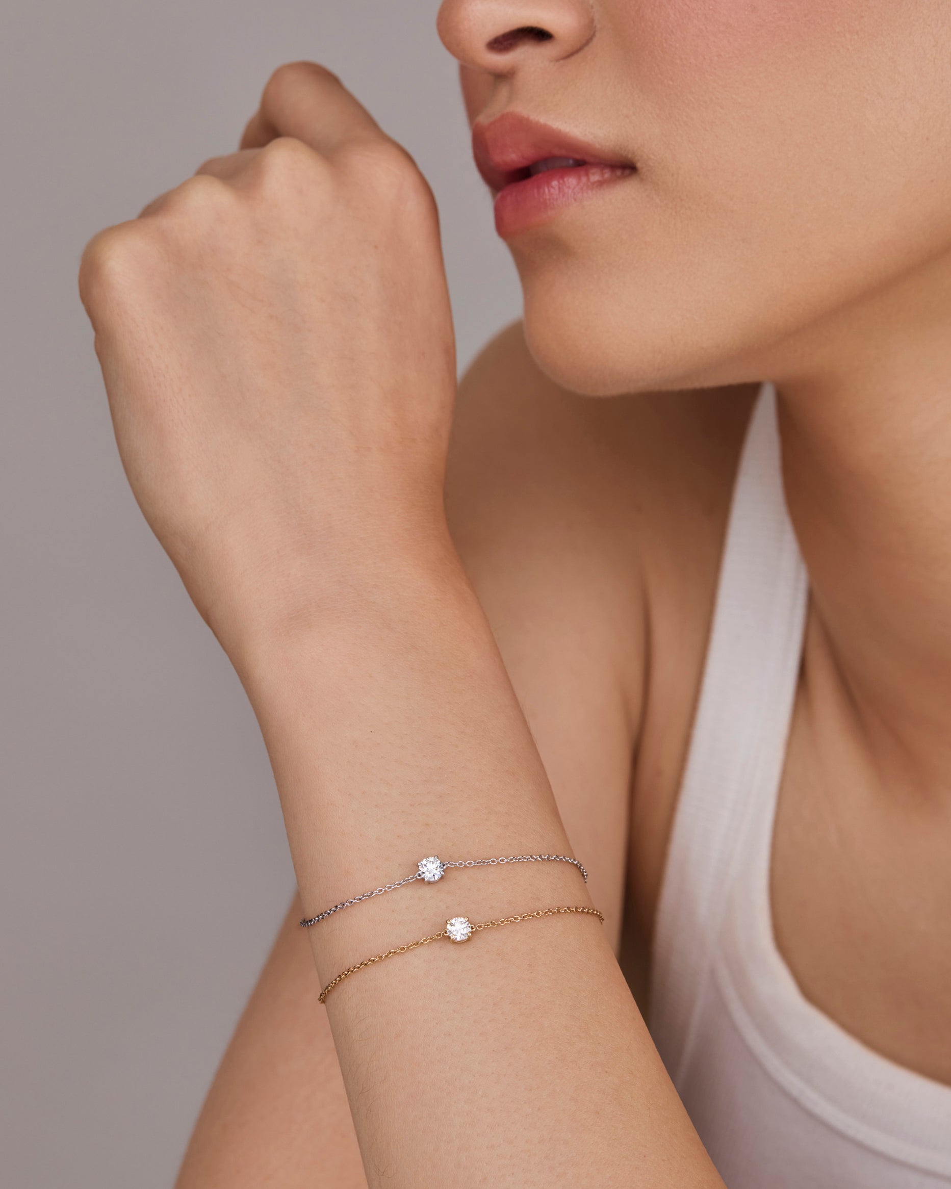 Linked for Life Round Solitaire Diamond Bracelet