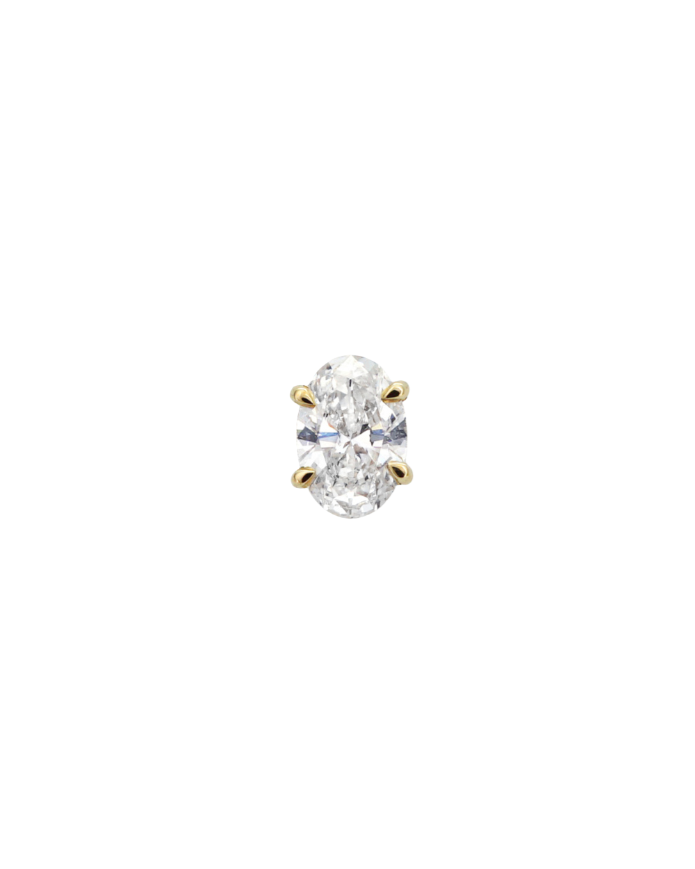 Oval Diamond Earrings - Claw