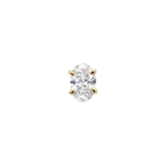Oval Diamond Earrings - Claw