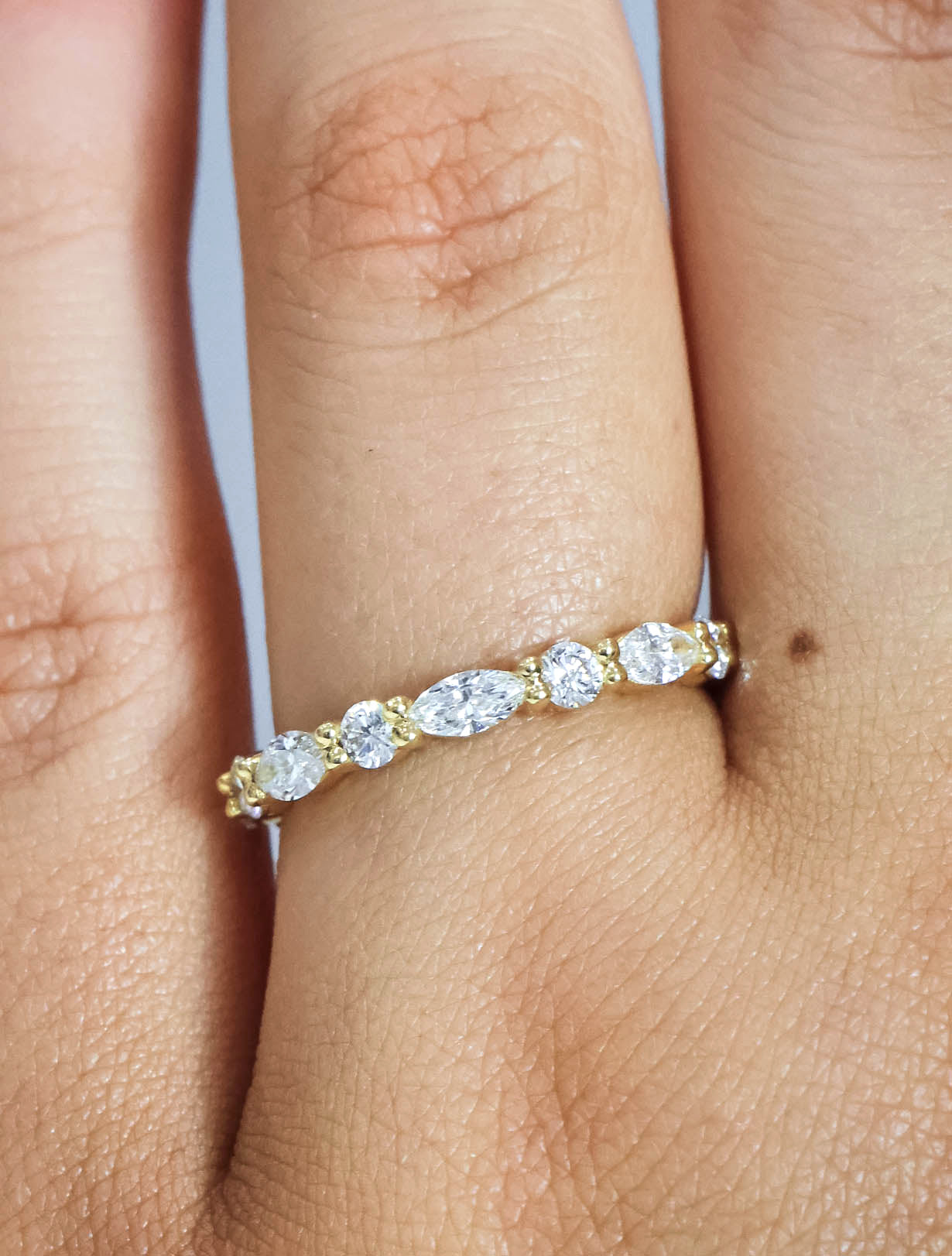 Eloise Bold Round and Marquise Diamond Band Yellow Gold