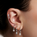 Marquise Diamond Charmed Hoop Earrings