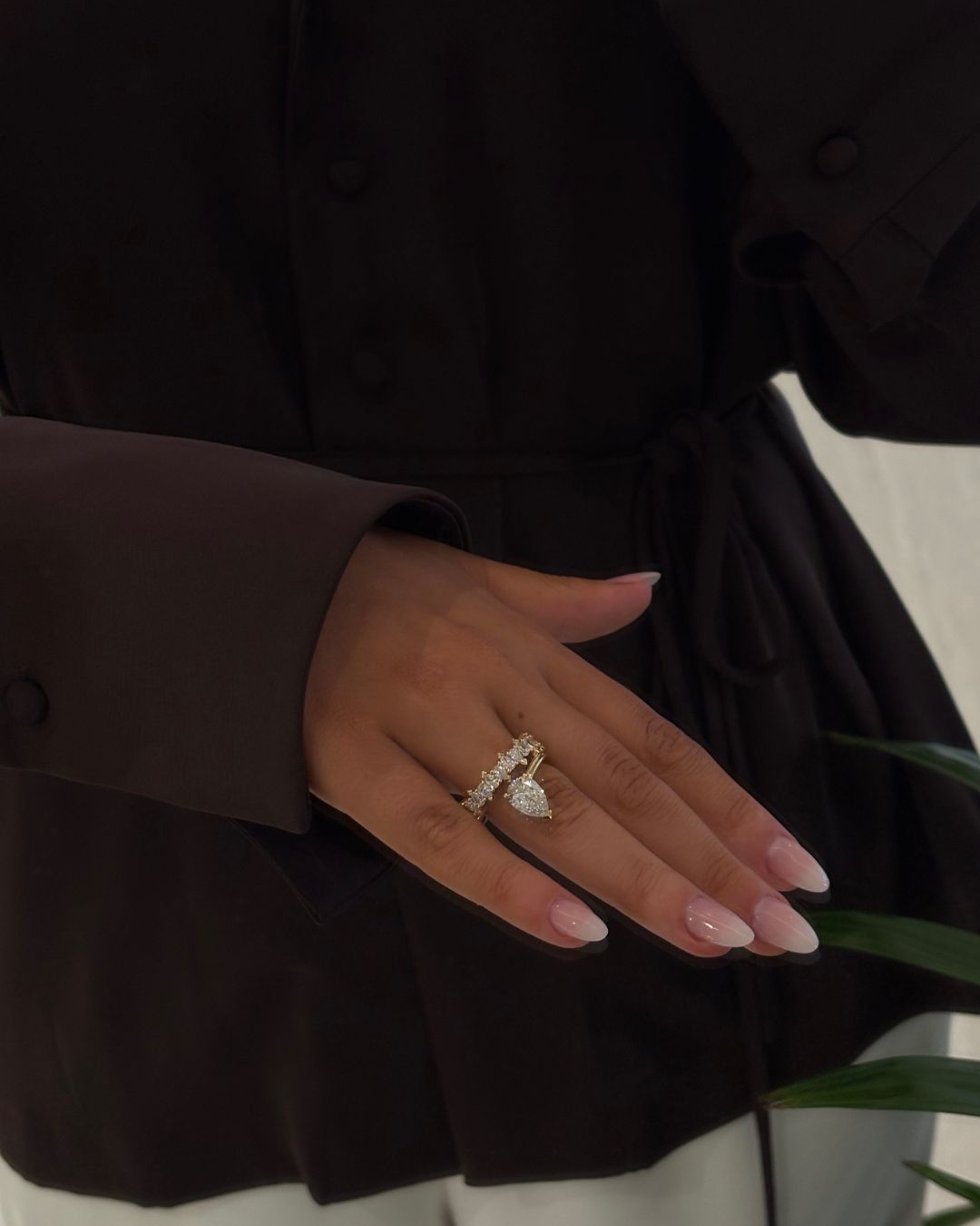 Mana Pear Diamond Engagement Ring