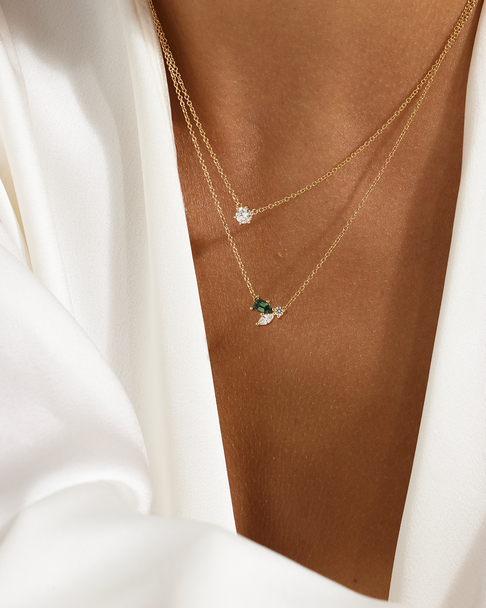 Aster Cluster Parti Sapphire Necklace