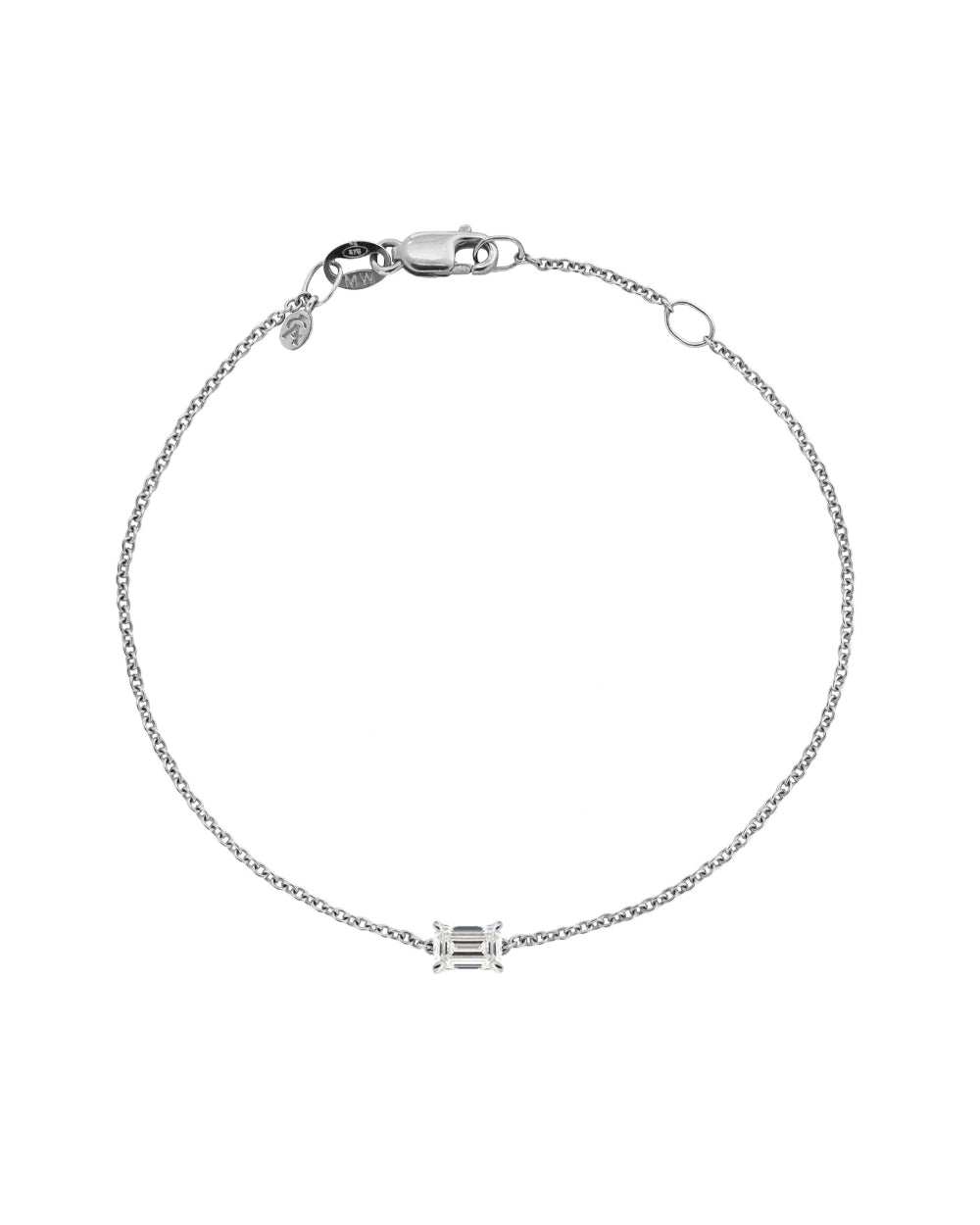 Emerald Solitaire Diamond Bracelet