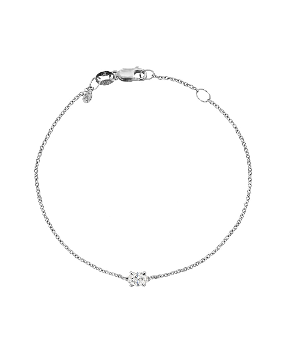Oval Solitaire Diamond Bracelet