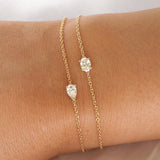 Pear Solitaire Diamond Bracelet