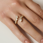 Elodie Round & Pear Bezel Wrap Ring