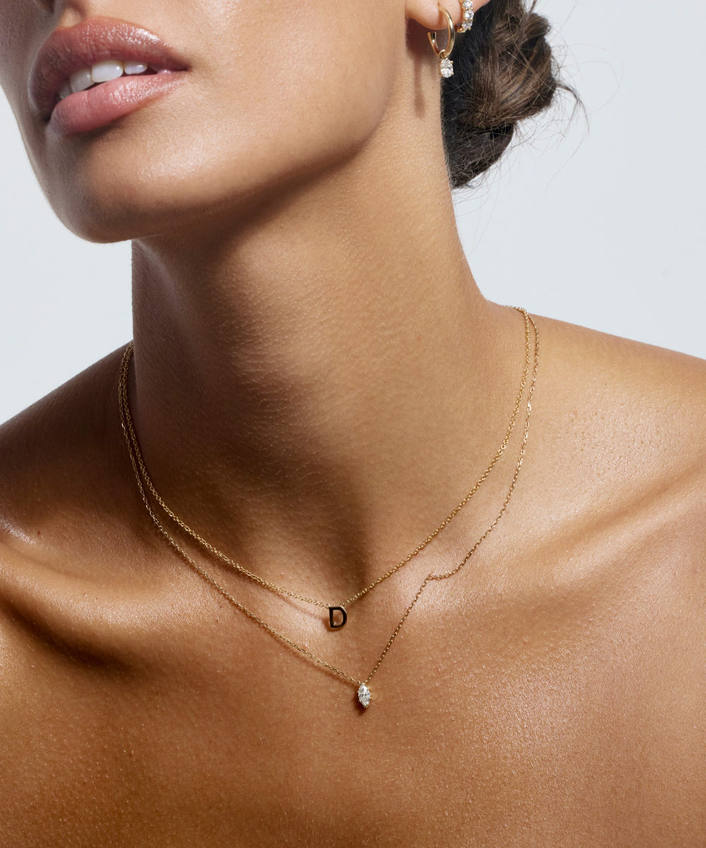 Marquise Solitaire Diamond Necklace