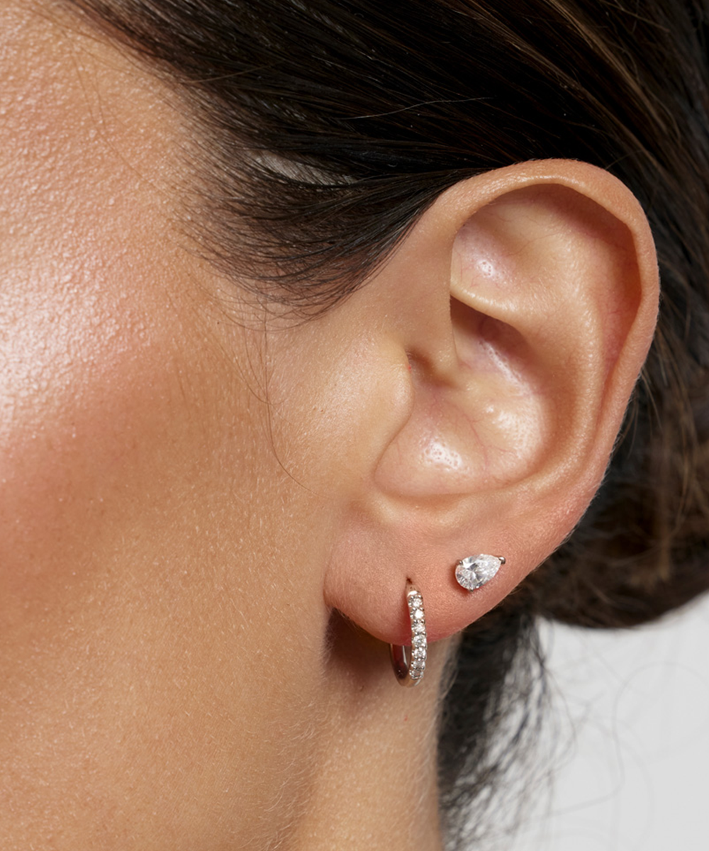 Pear Diamond Earrings - Claw