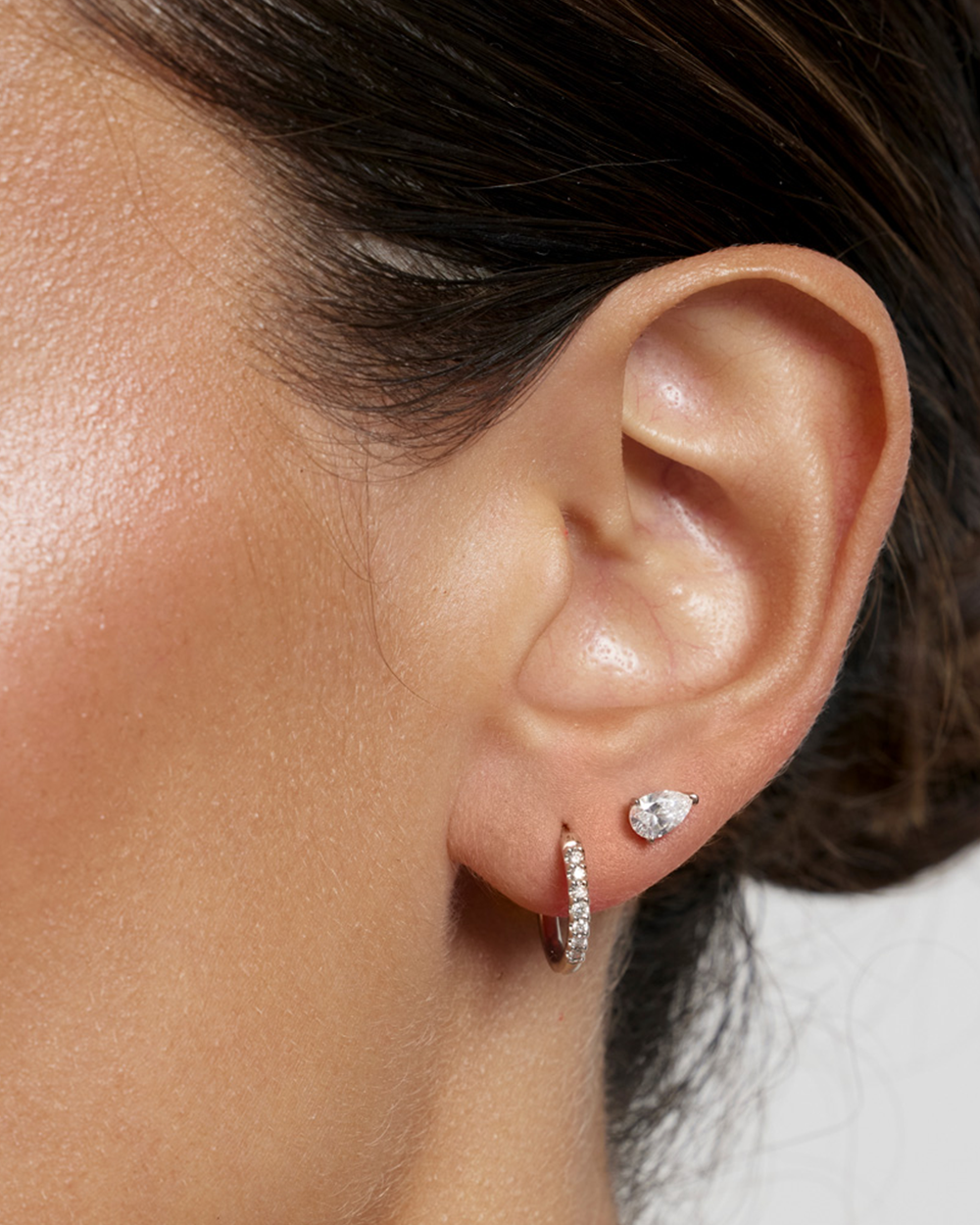 Pear Diamond Earrings - Claw