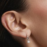 Round Diamond Charmed Hoop Earrings