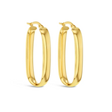 9ct Yellow Gold Paperclip Hoop Earrings