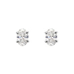 Oval Diamond Earrings - Claw