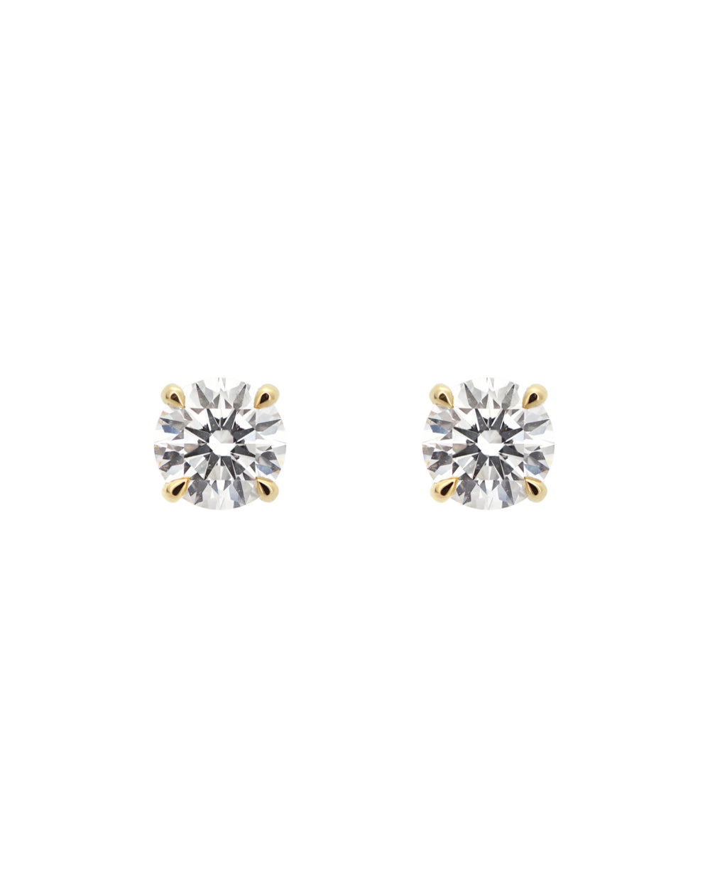 Round Diamond Earrings - Claw