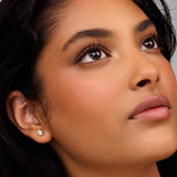 Oval Diamond Earrings - Claw