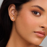 Oval Diamond Earrings - Claw