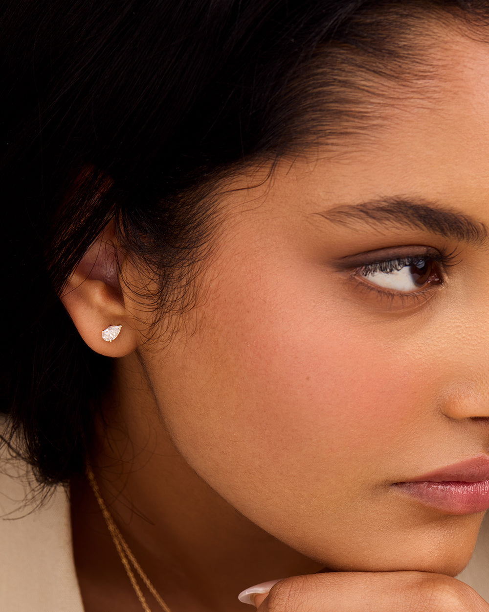 Pear Diamond Earrings - Claw