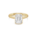 Aria 3.02ct Emerald Diamond Bezel Engagement Ring