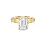 Aria 3.02ct Emerald Diamond Bezel Engagement Ring