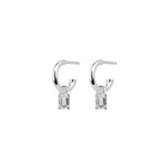 Emerald Diamond Charmed Hoop Earrings