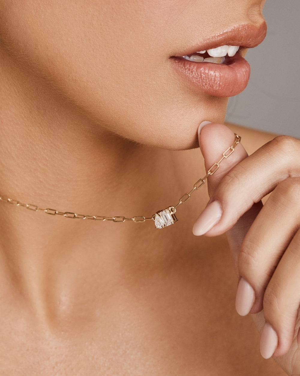 Bridget Medium Toi et Moi Necklace - 9ct White Gold