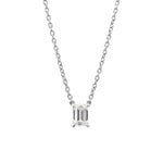 Emerald Solitaire Diamond Necklace - 0.50ct