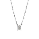 Emerald Solitaire Diamond Necklace - 0.50ct