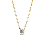 Emerald Solitaire Diamond Necklace - 0.50ct
