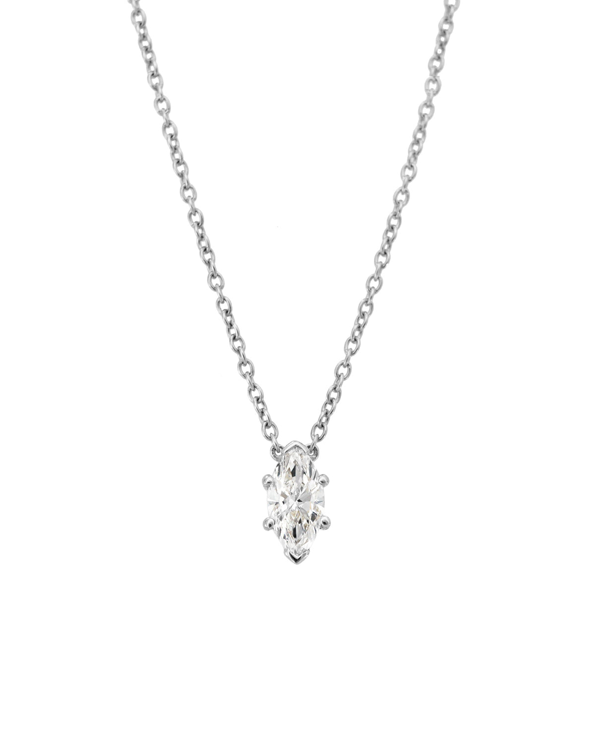 Marquise Solitaire Diamond Necklace