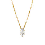 Marquise Solitaire Diamond Necklace